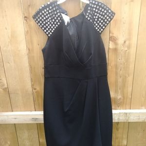 Maggy London crepe dress w/ silver studs